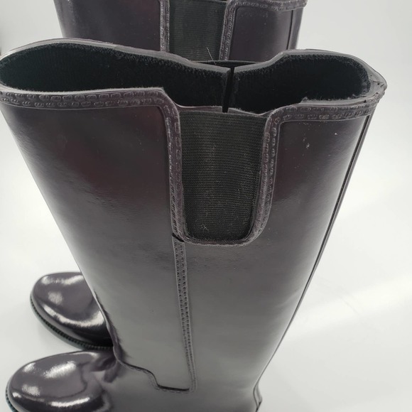 Michael Kors dark purple Rain Boots, sz 10 EUC - Picture 7 of 8
